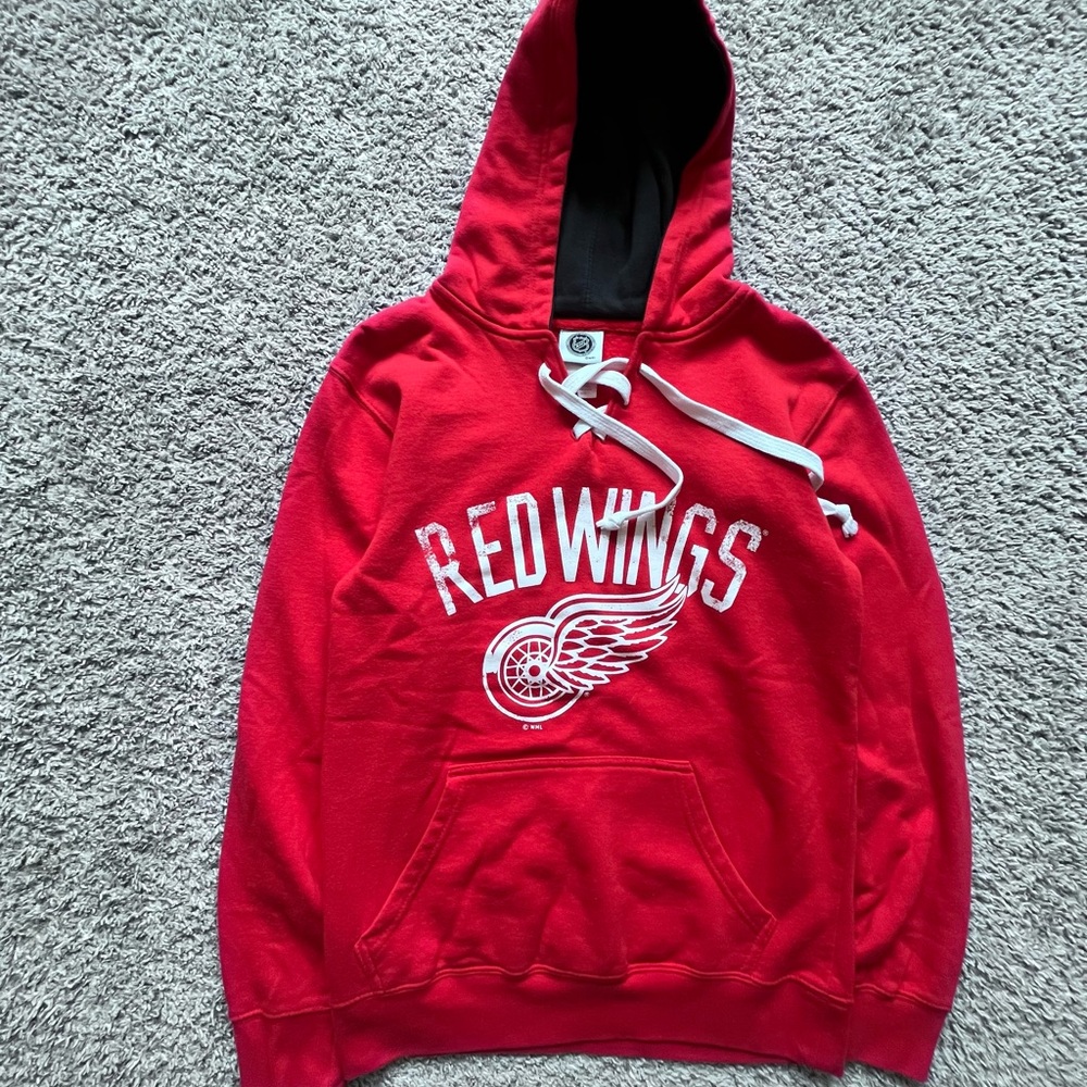 Detroit Red Wings NHL Lace-Up Hoodie Red Small
